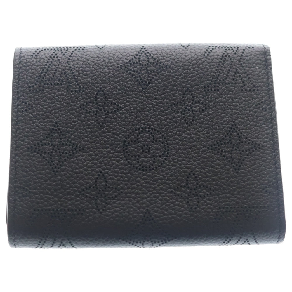 LOUIS VUITTON(ルイヴィトン) モノグラム マヒナ ポルトフォイユ イリス コンパクトウォレット 三つ折り財布 コインケース ブラック レザー M62540 シルバー金具 レディース