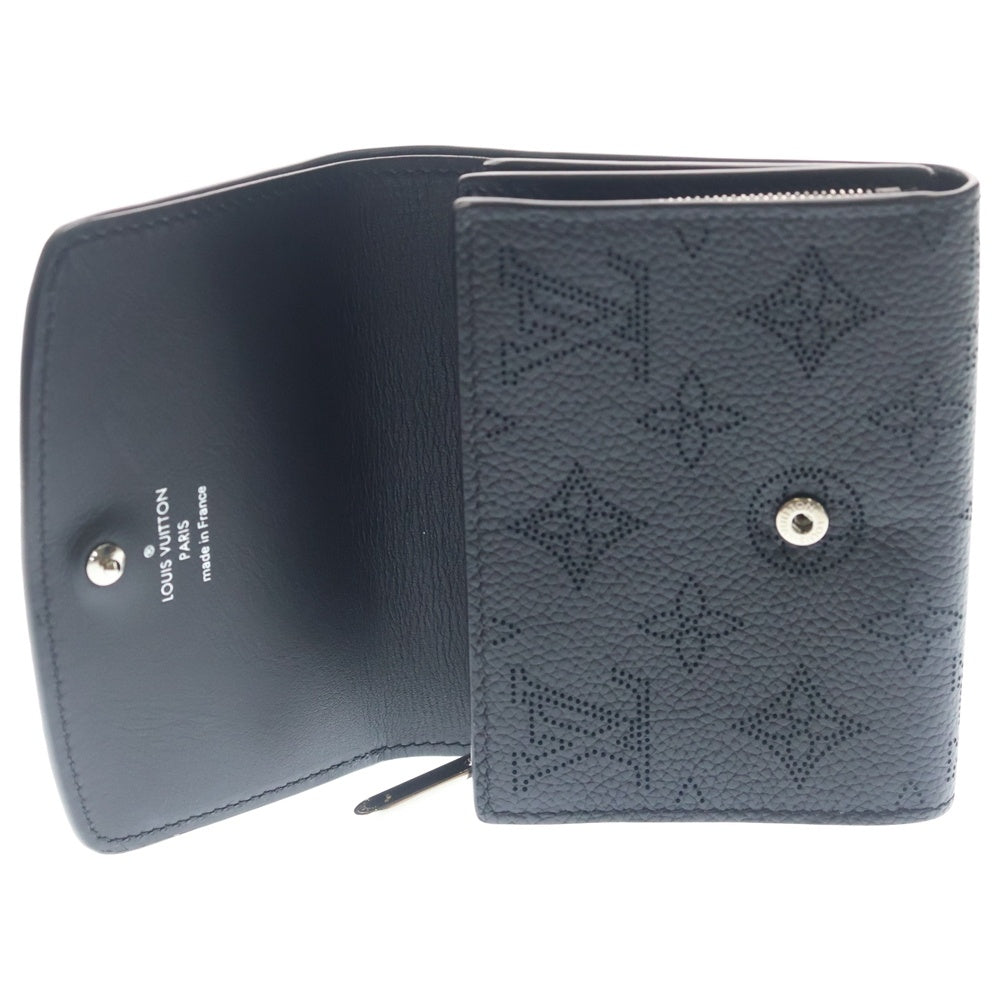 LOUIS VUITTON(ルイヴィトン) モノグラム マヒナ ポルトフォイユ イリス コンパクトウォレット 三つ折り財布 コインケース ブラック レザー M62540 シルバー金具 レディース