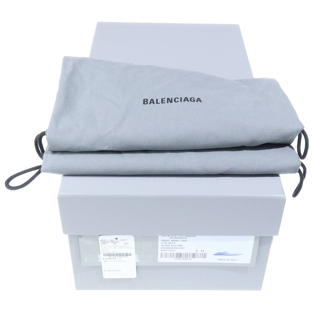 BALENCIAGA(バレンシアガ) Pointed Denim Mules フラットミュール インディゴブルー デニム #39 788347