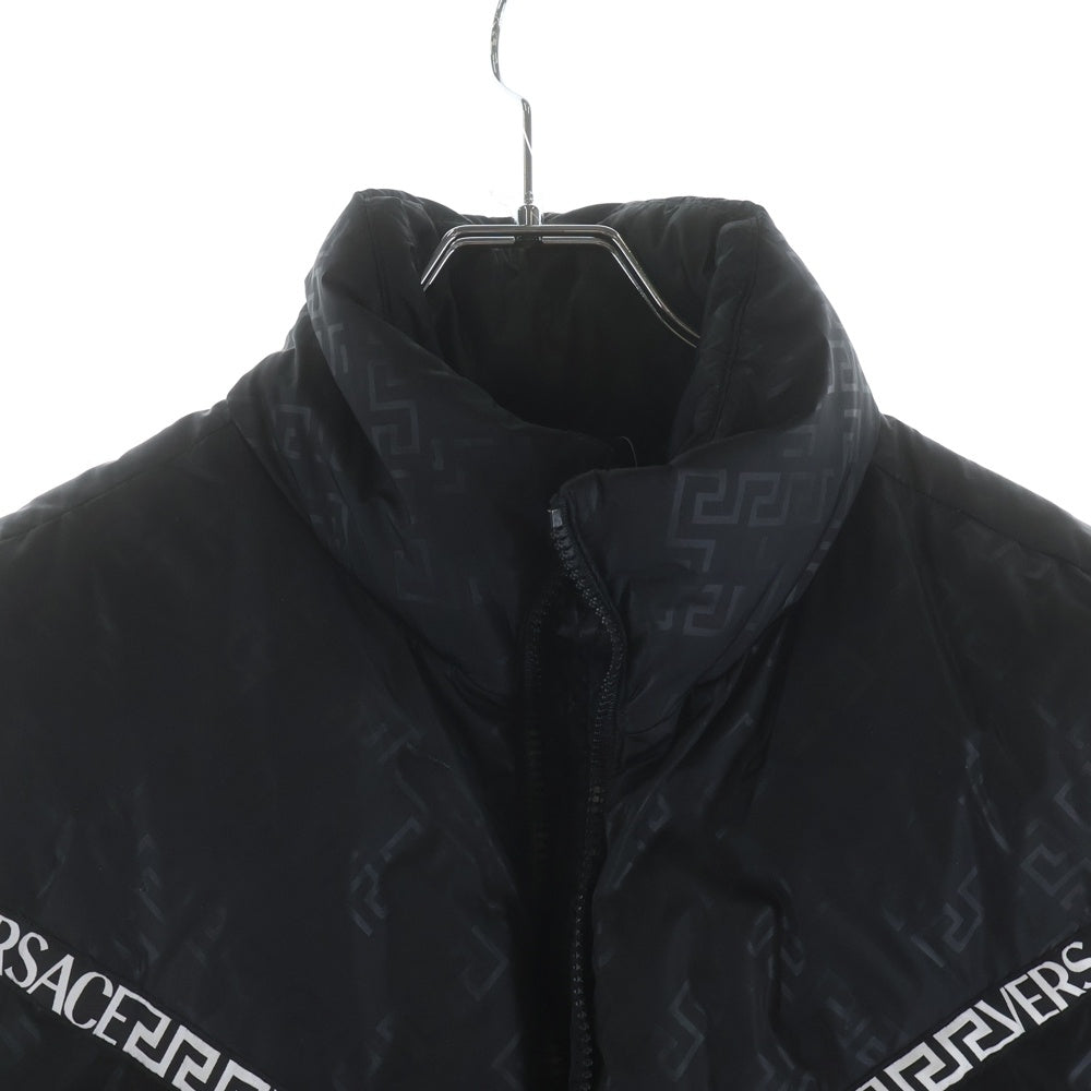 VERSACE(ヴェルサーチ) ロゴテープ ジップアップ ダウンベスト ブラック