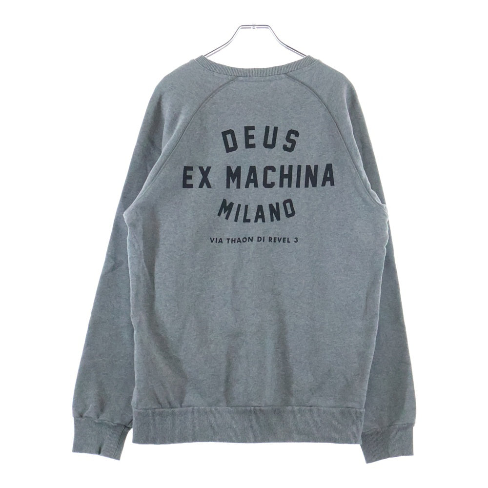 DEUS EX MACHINA(デウスエクスマキナ) ロゴプリント クルーネックスウェットトレーナー グレー