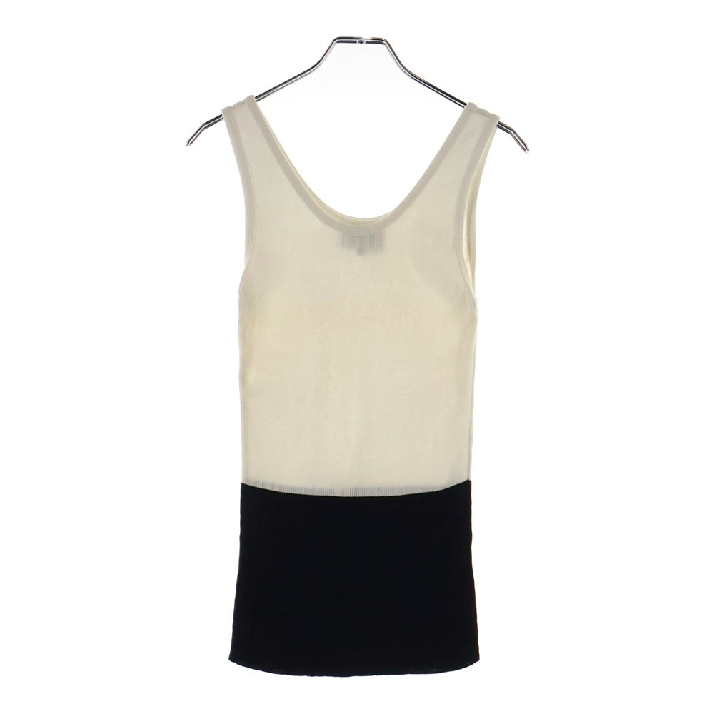 CHANEL(シャネル) バイカラー リブ ニット ミニワンピース ホワイト/ブラック レディース