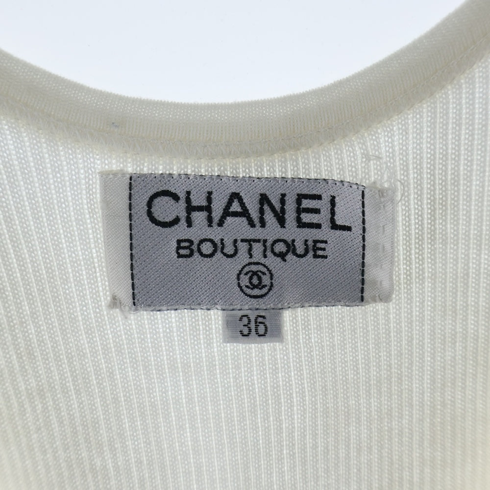 CHANEL(シャネル) バイカラー リブ ニット ミニワンピース ホワイト/ブラック レディース