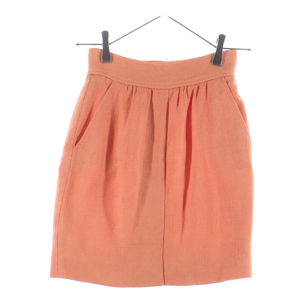 CHANEL(シャネル) リネン タイト ミニスカート オレンジ レディース