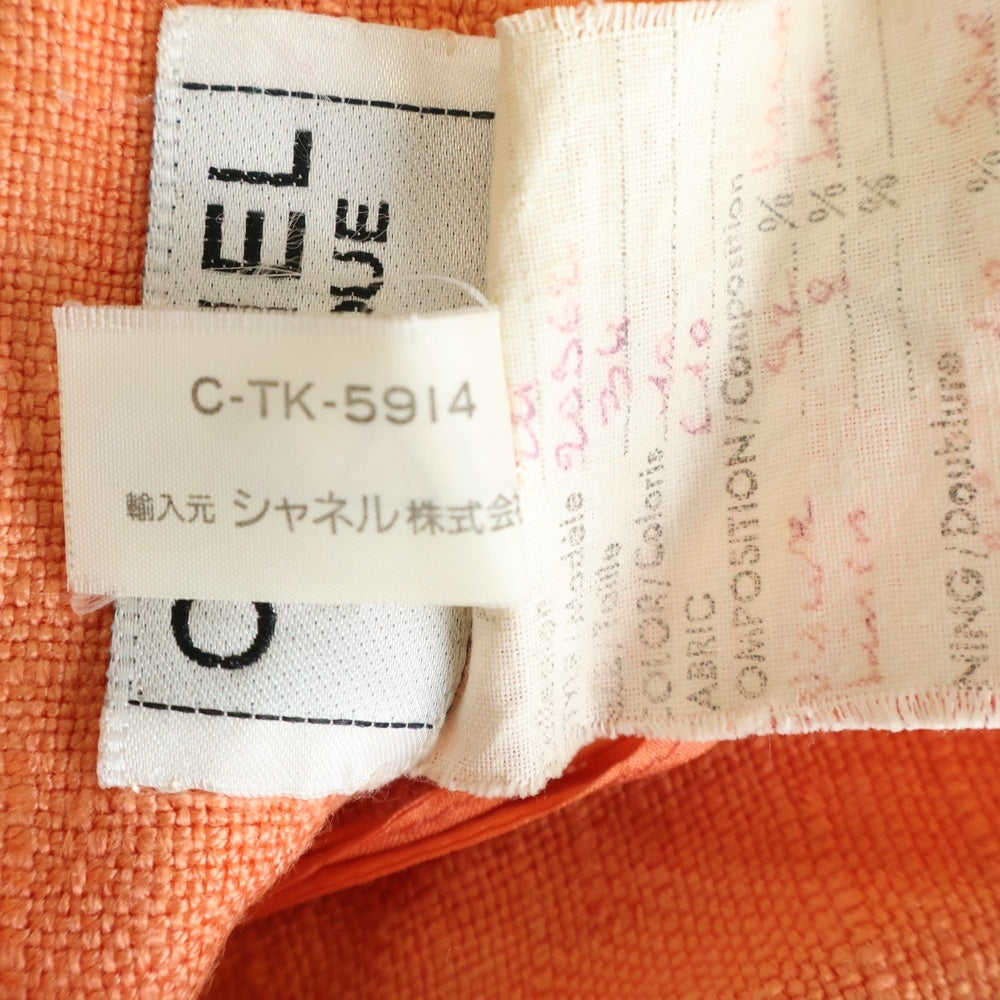 CHANEL(シャネル) リネン タイト ミニスカート オレンジ レディース