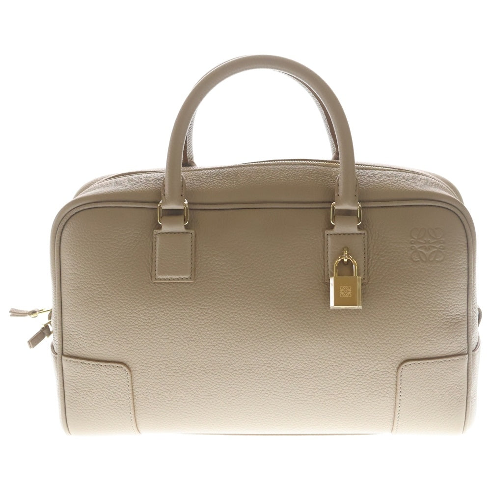 LOEWE(ロエベ) アマソナ28 レザー 2WAY ハンド ショルダーバッグ ゴールド金具 ベージュ レディース
