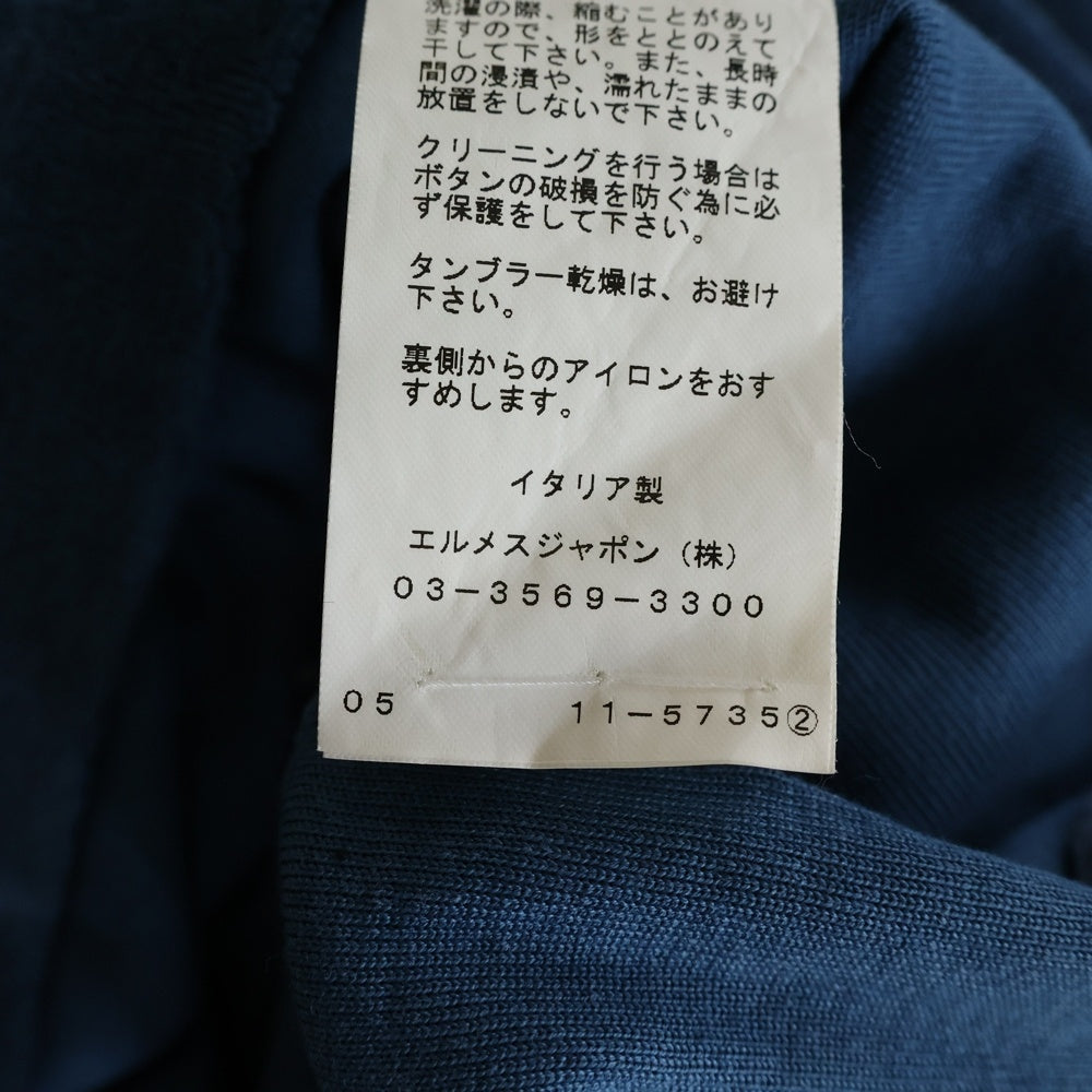 HERMES(エルメス) 半袖パイルトップス パイルポロシャツ ブルー M