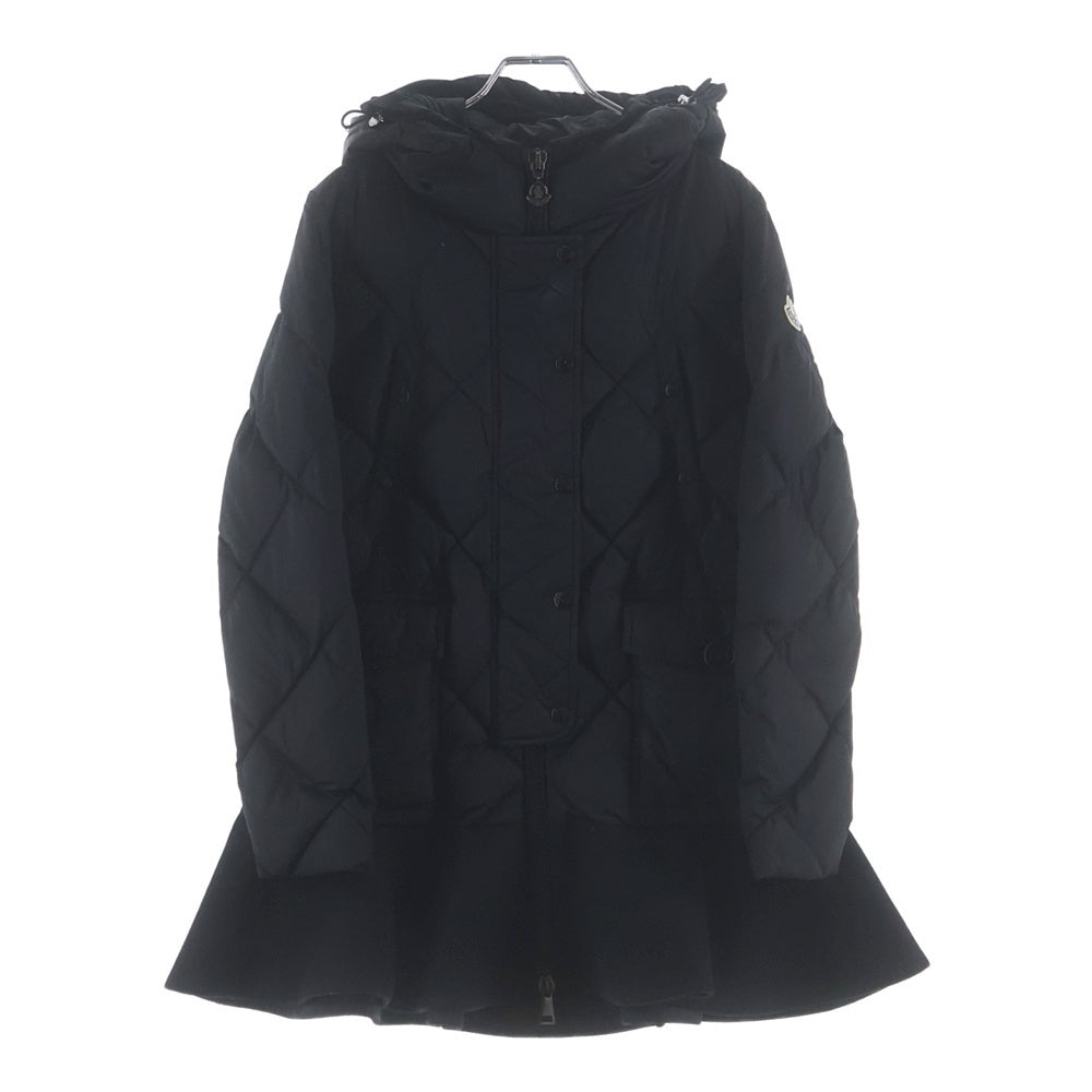 MONCLER(モンクレール) 16AW VAULOGETTE ワッペンロゴ ウール切り替え ダウン コート ブラック レディース B20934981185 54155