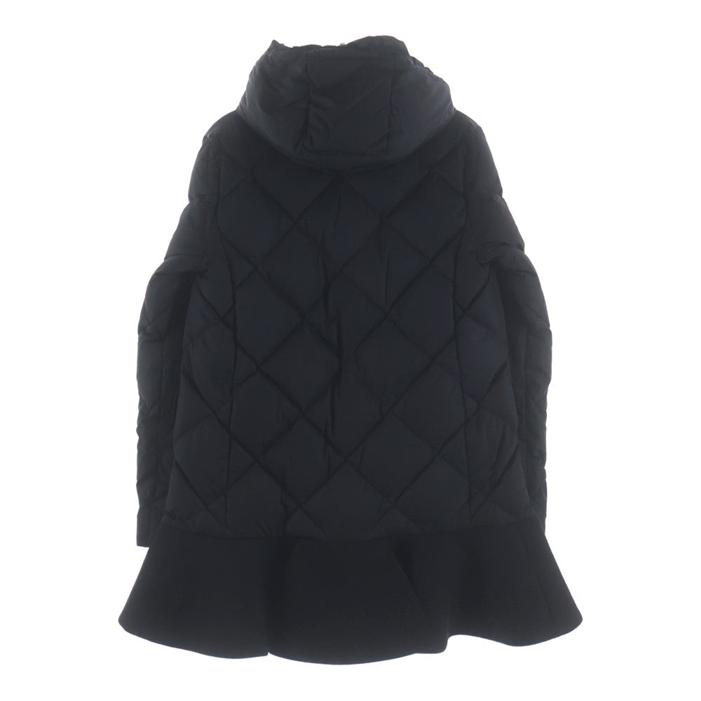 MONCLER(モンクレール) 16AW VAULOGETTE ワッペンロゴ ウール切り替え ダウン コート ブラック レディース B20934981185 54155