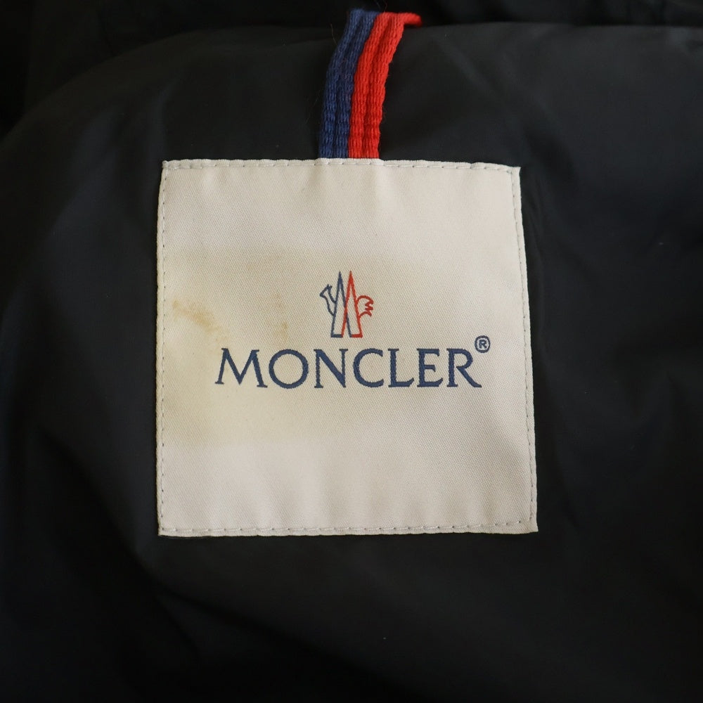 MONCLER(モンクレール) 16AW VAULOGETTE ワッペンロゴ ウール切り替え ダウン コート ブラック レディース B20934981185 54155