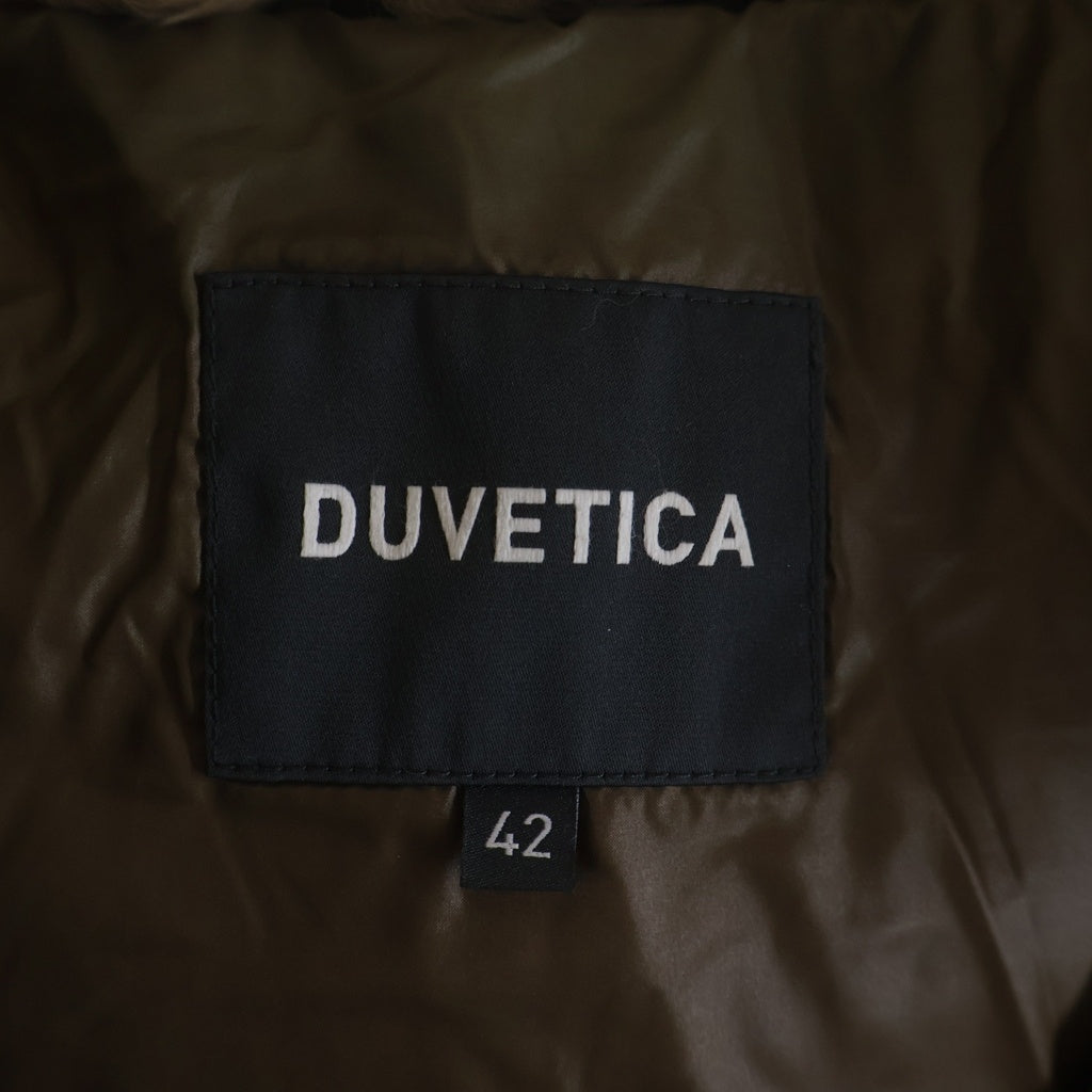 DUVETICA(デュベティカ) ファー ダウンジャケット カーキ ナイロン×ファー #42 192-D1514470N00-11620-RW レディース