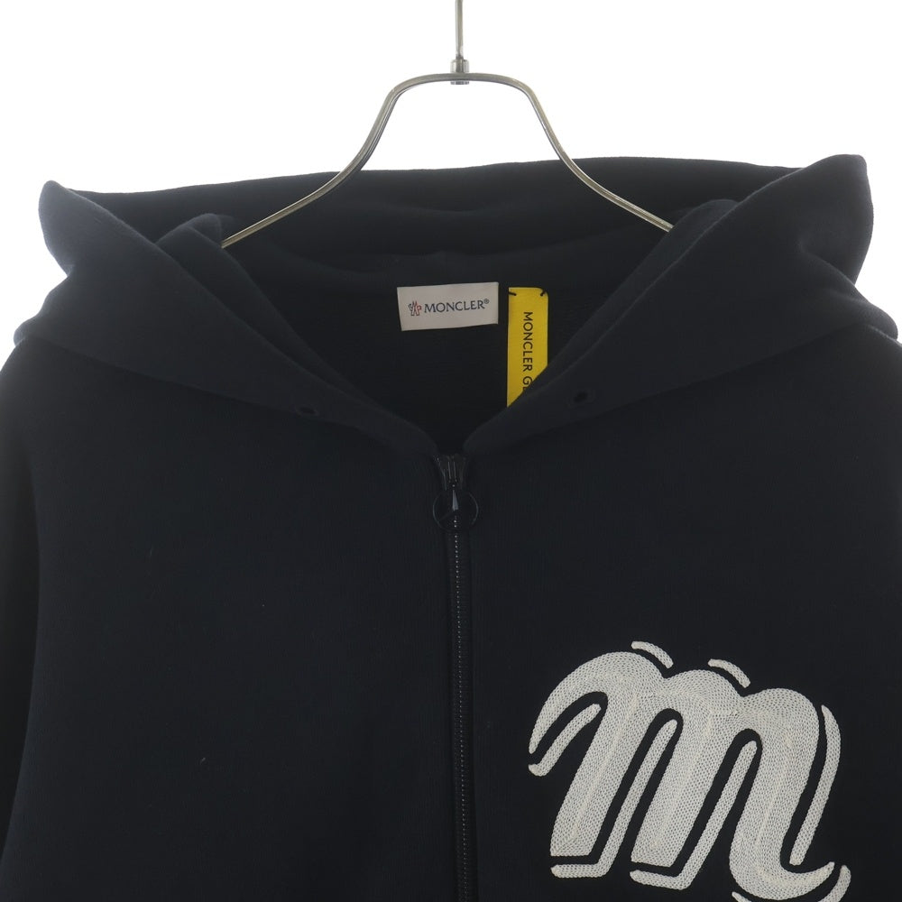 MONCLER(モンクレール) 23SS ×Mercedes-Benz by NIGO メルセデスベンツ ニゴー ロゴ刺繍 ジップアップ スウェットパーカー フーディー ブラック K14018G00004 89AWV