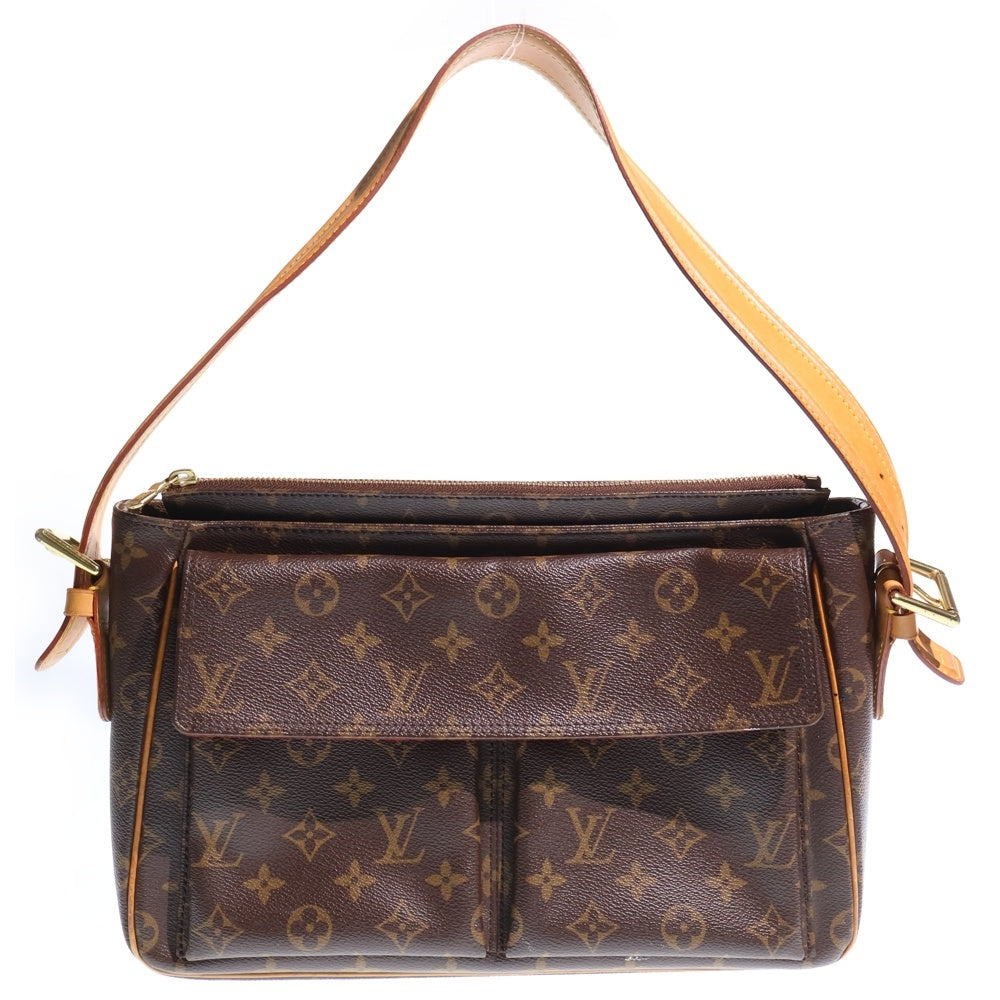 LOUIS VUITTON ルイヴィトン ヴィバシテGM モノグラム PVC レザー ワンショルダーバッグ ゴールド金具 ブラウン M51163 LOUIS VUITTON(ルイヴィトン) ヴィバシテGM モノグラム PVC レザー