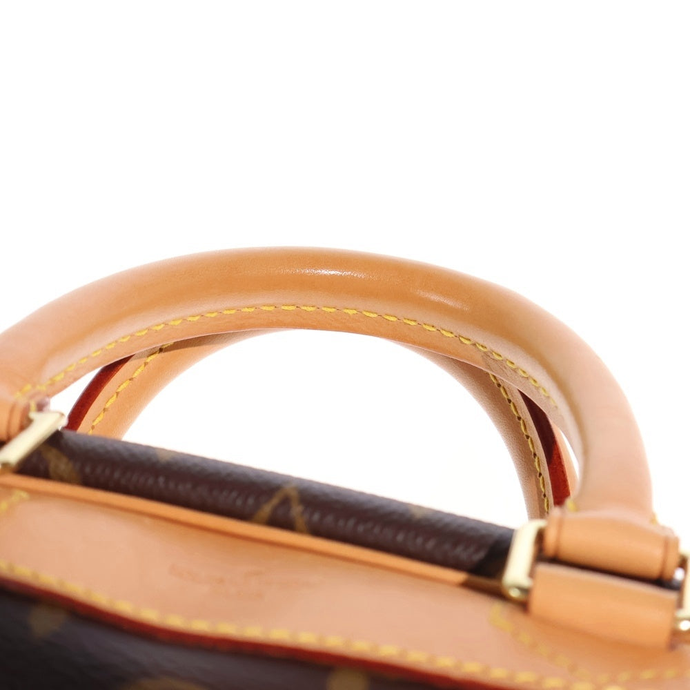 LOUIS VUITTON(ルイヴィトン) モノグラム トゥルーヴィル ハンドバッグ ブラウン レザー×PVC M42228 ゴールド金具 レディース