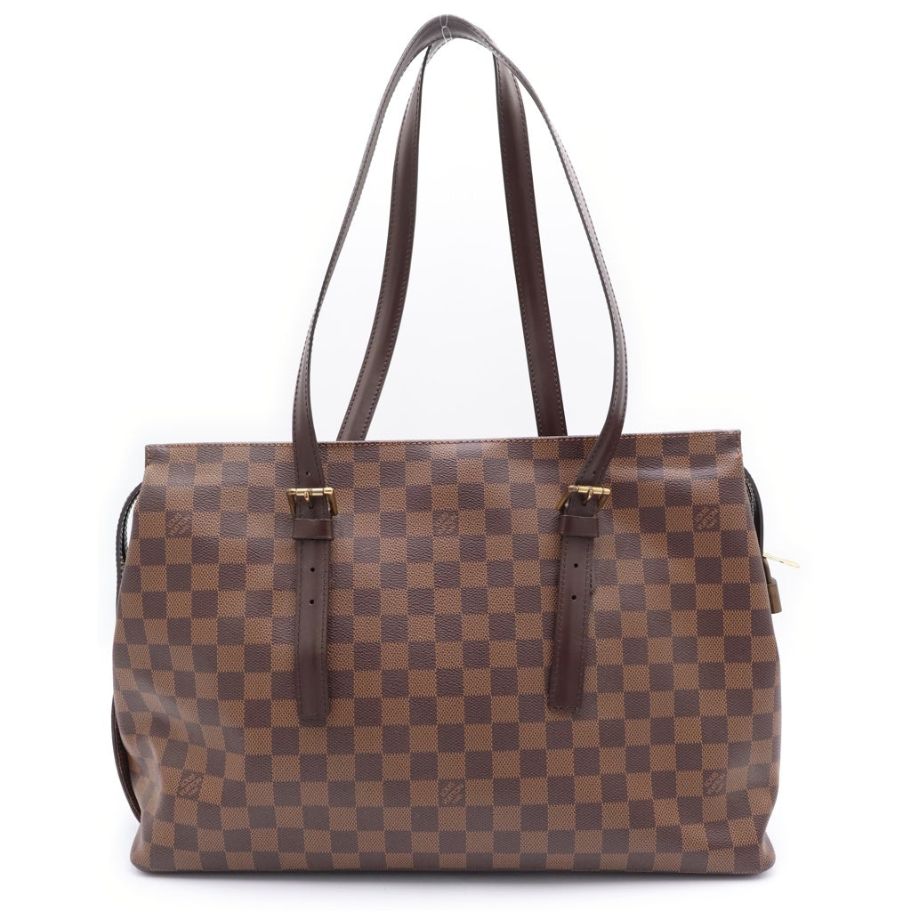 LOUIS VUITTON(ルイヴィトン) ダミエ チェルシー ハンドバッグ ボストンバッグ ブラウン レザー×PVC N51119 ゴールド金具 レディース