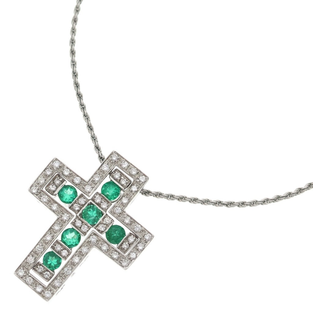 DAMIANI(ダミアーニ) ベルエポックM エメラルドダイヤ ペンダントネックレス ペンダント チェーン ホワイトゴールド×グリーン WG レディース