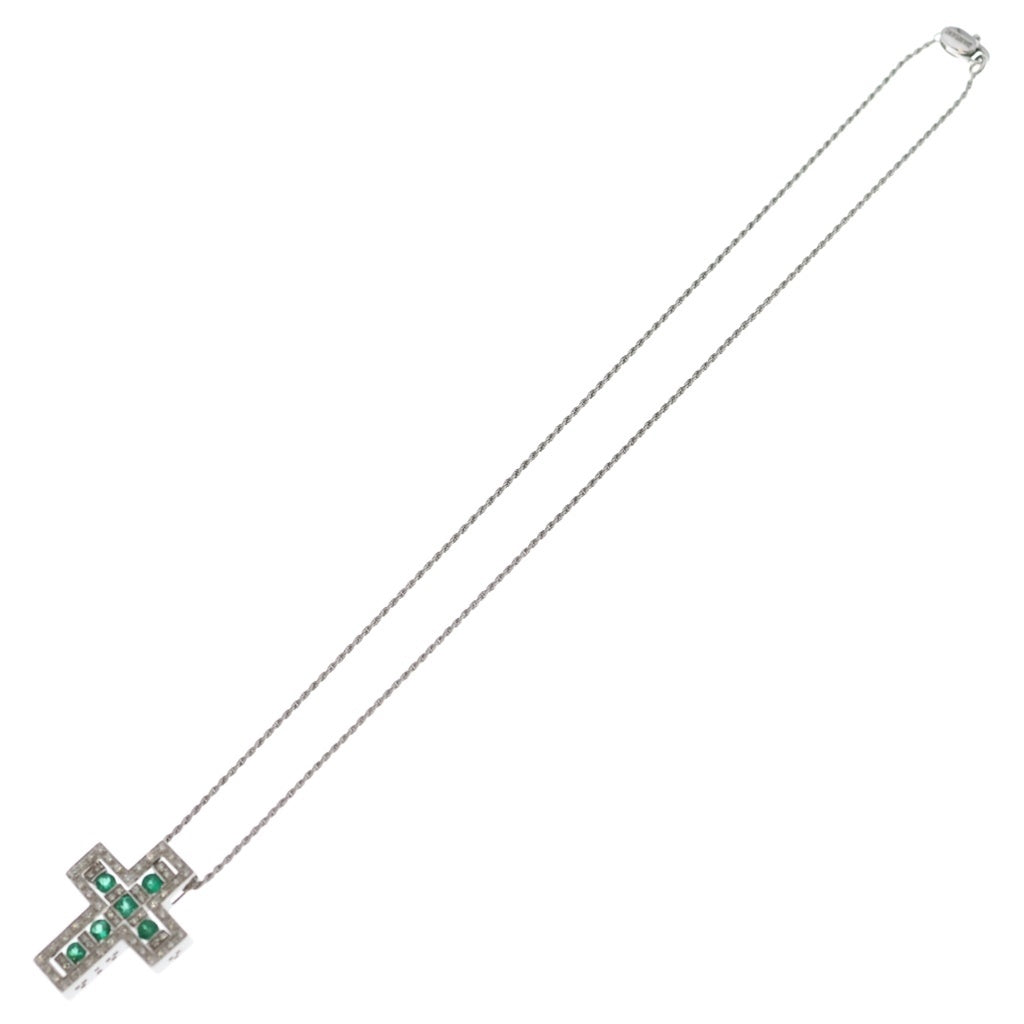 DAMIANI(ダミアーニ) ベルエポックM エメラルドダイヤ ペンダントネックレス ペンダント チェーン ホワイトゴールド×グリーン WG レディース