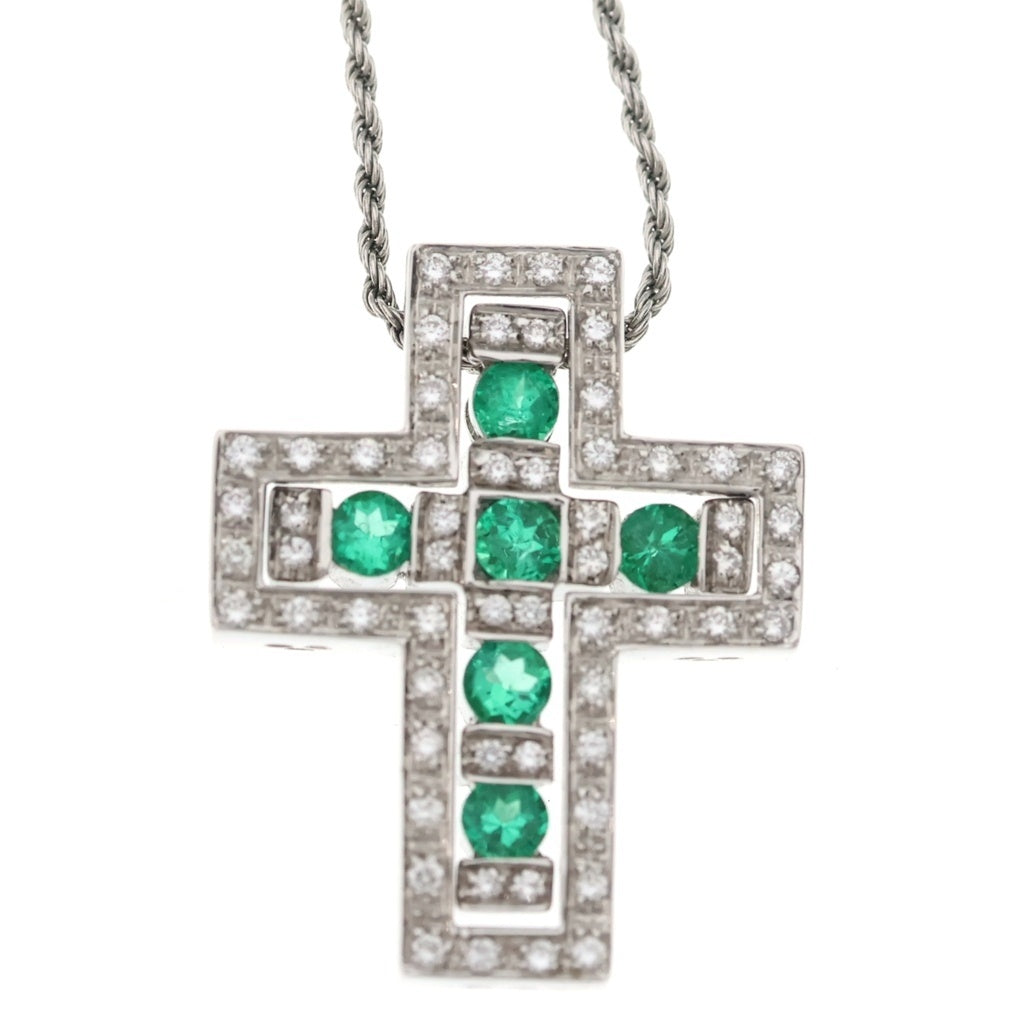 DAMIANI(ダミアーニ) ベルエポックM エメラルドダイヤ ペンダントネックレス ペンダント チェーン ホワイトゴールド×グリーン WG レディース