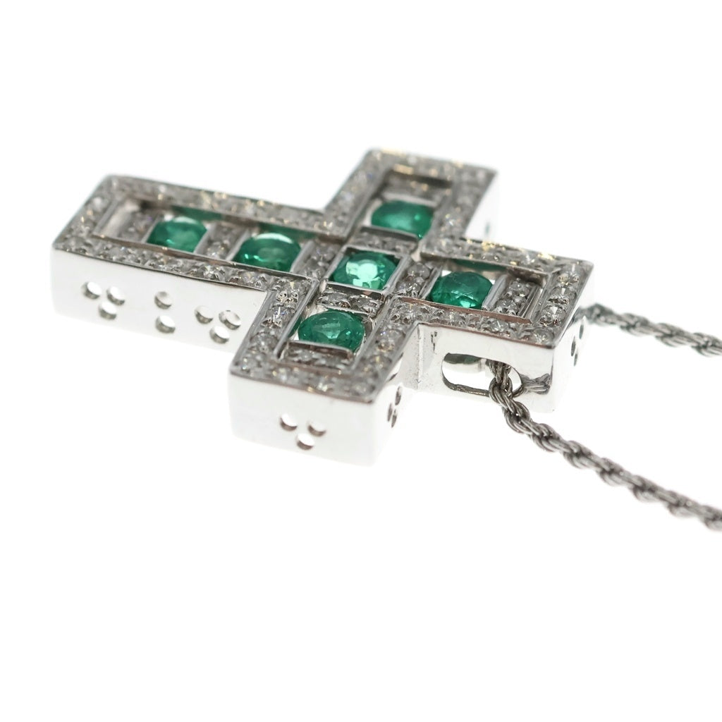DAMIANI(ダミアーニ) ベルエポックM エメラルドダイヤ ペンダントネックレス ペンダント チェーン ホワイトゴールド×グリーン WG レディース