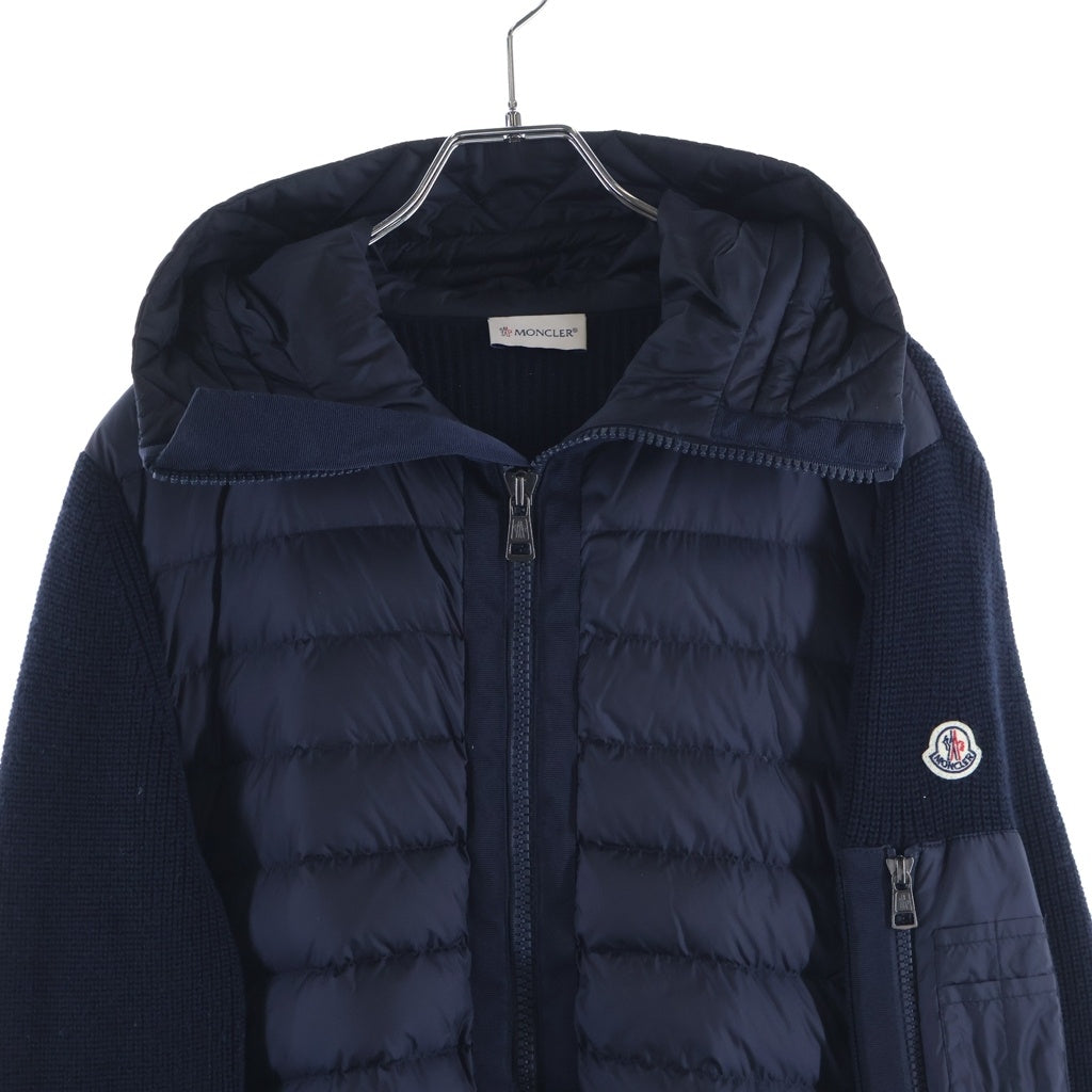 MONCLER(モンクレール) 切り替えしニット ダウンジャケット ブラック×ネイビー ナイロン M C20919402800 94789
