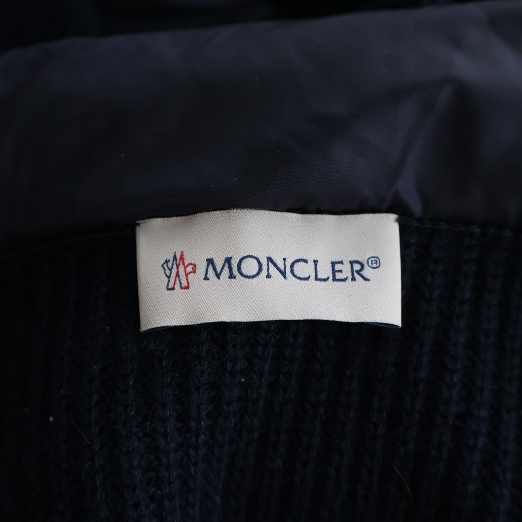 MONCLER(モンクレール) 切り替えしニット ダウンジャケット ブラック×ネイビー ナイロン M C20919402800 94789