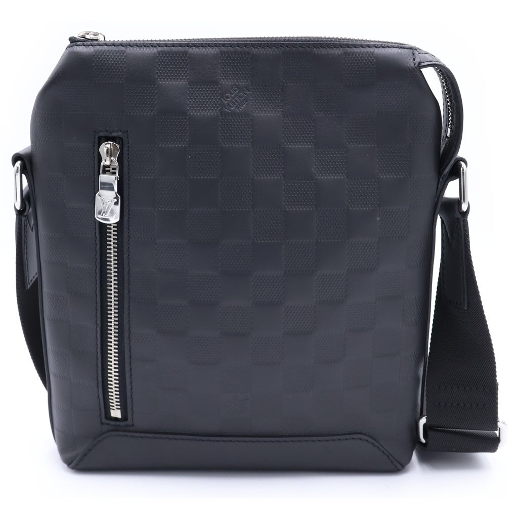 LOUIS VUITTON(ルイヴィトン) ダミエ アンフィニ ディスカバリー メッセンジャーBB ショルダーバッグ ブラック レザー N40122 シルバー金具 レディース