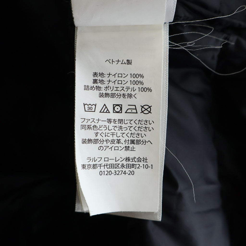 POLO RALPH LAUREN(ポロラルフローレン) ワンポイントロゴ刺繍 ジップアップ ダウンベスト ブラック