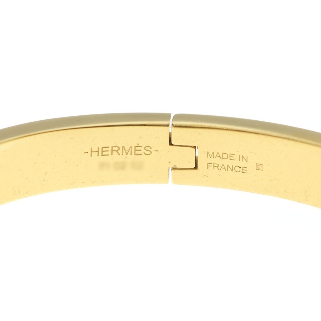 HERMES(エルメス) ミニクリック シェーヌダンクル バングル ブレスレット オレンジ×ゴールド GP レディース