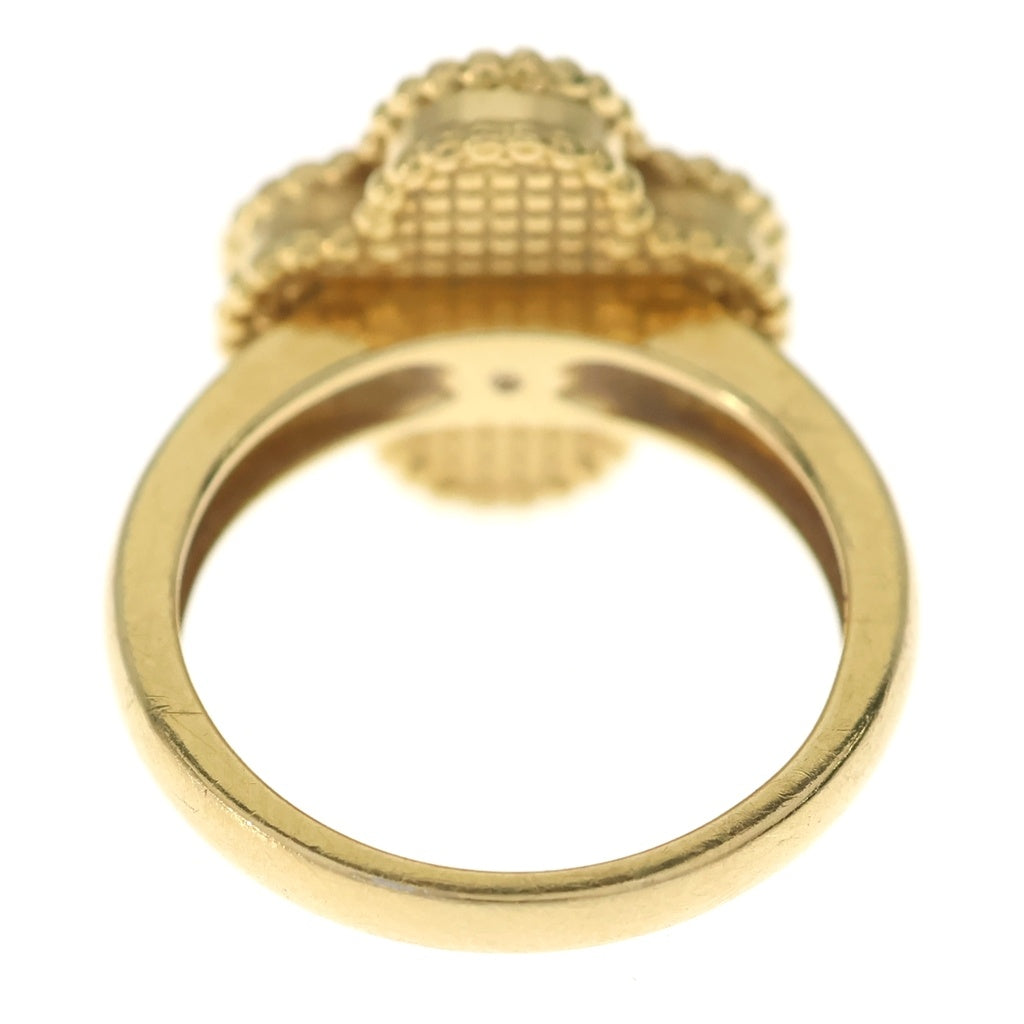 Van Cleef & Arpels(ヴァンクリーフアンドアーペル) ヴィンテージアルハンブラ シェル 1PD ダイヤモンド リング イエローゴールド 18KYG #51 VCARA41152