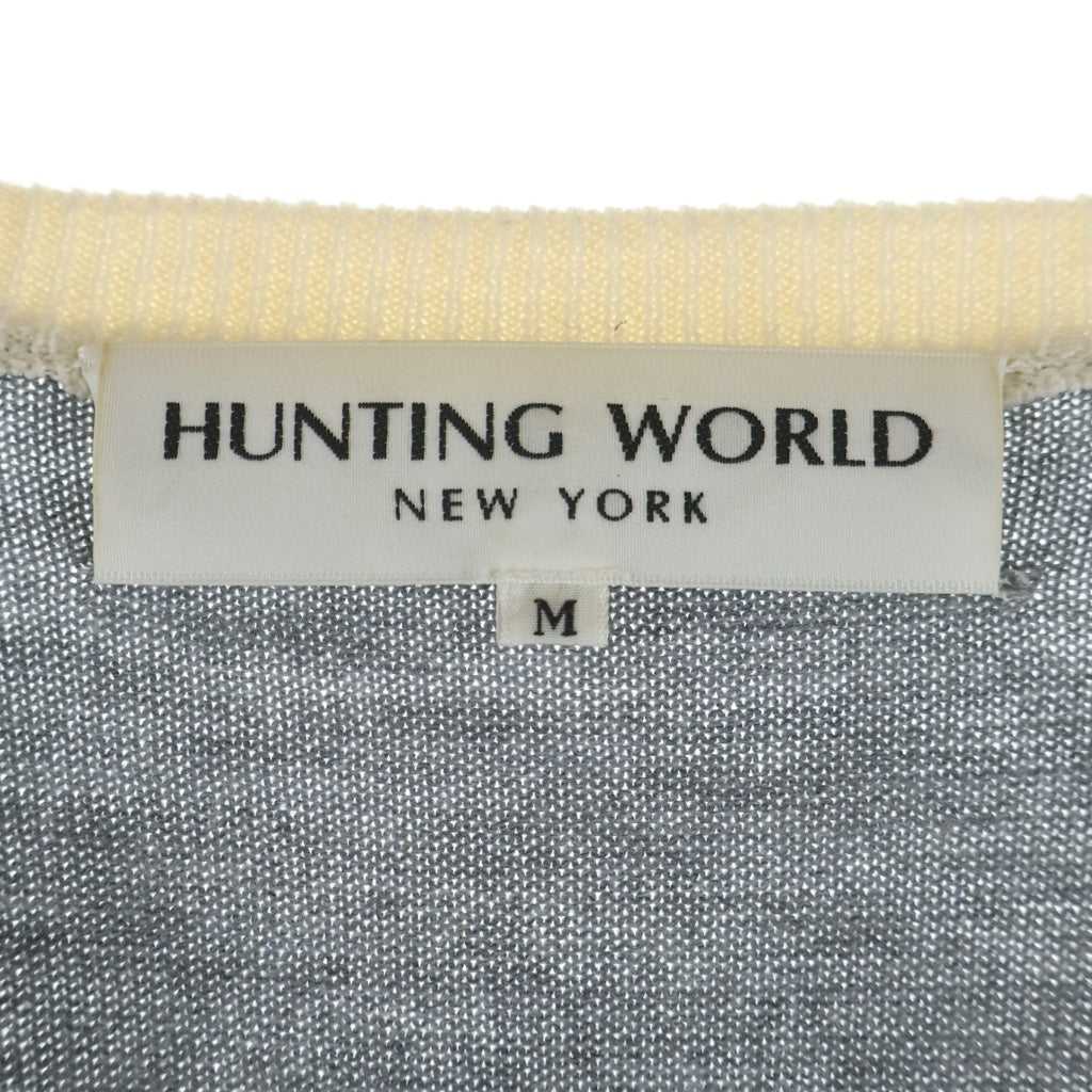 HUNTING WORLD(ハンティングワールド) カーディガン グレー×ホワイト #M レディース