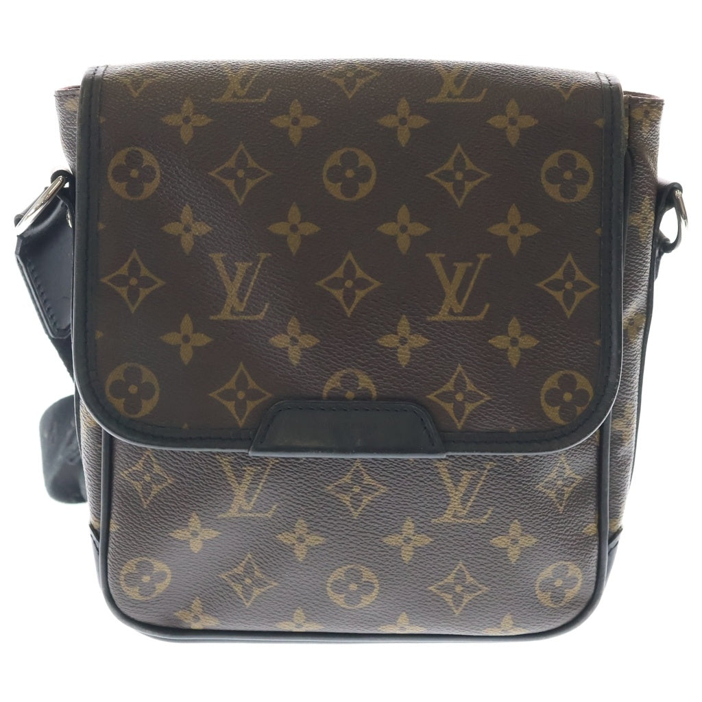 LOUIS VUITTON(ルイヴィトン) モノグラムマカサー パスPM ショルダーバッグ ミニバッグ ブラウン×ブラック レザー×PVC M56717 ゴールド金具 レディース