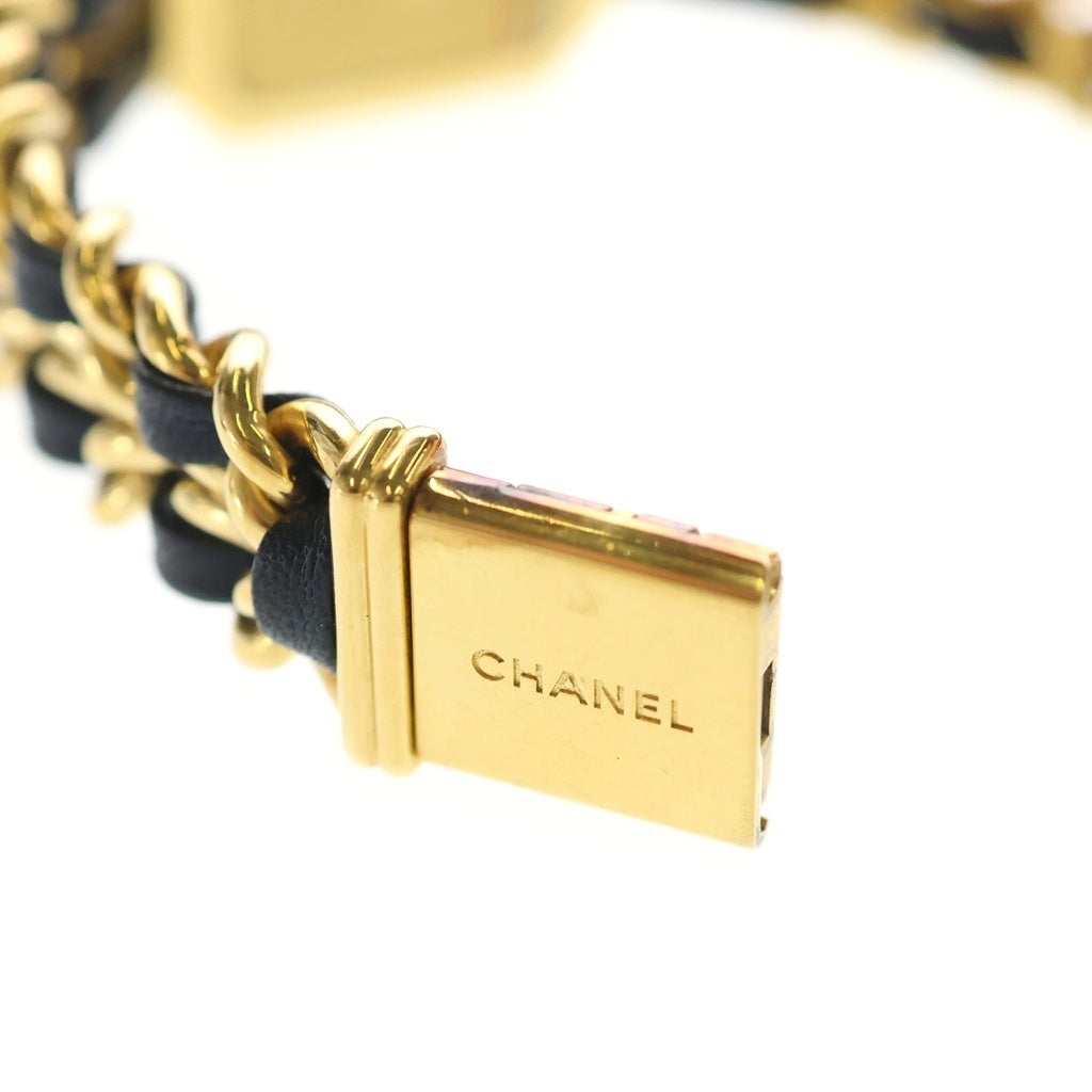 CHANEL(シャネル) プルミエールM GP×革/QZ クオーツ クォーツ 腕時計 H0001 黒文字盤 ゴールド レディース