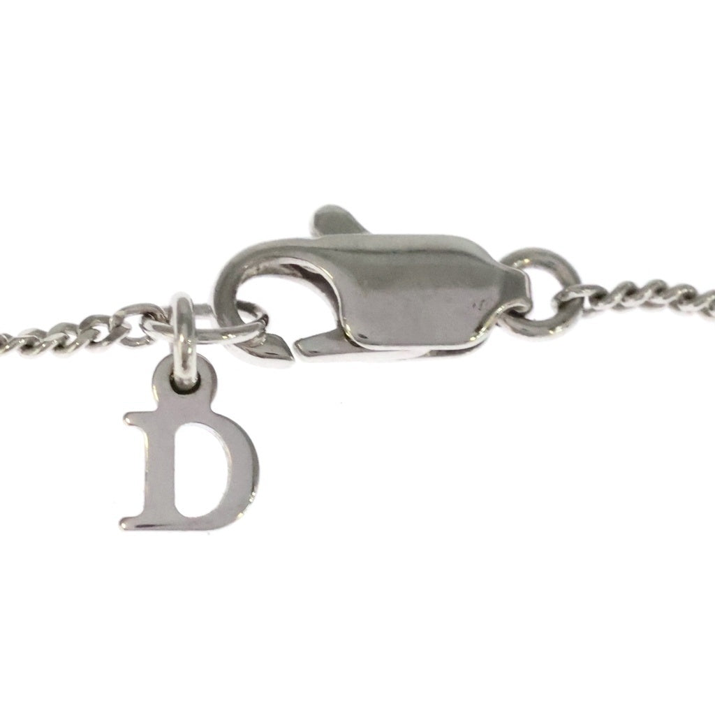 Christian Dior(クリスチャンディオール) CDロゴ ラインストーン スターモチーフ ネックレス ペンダント チェーン シルバー レディース