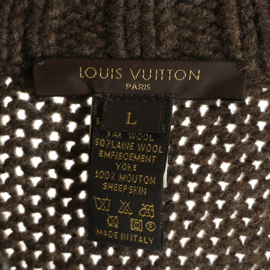 LOUIS VUITTON(ルイヴィトン) ハーフジップドライバーズニット ブラウン #L レディース