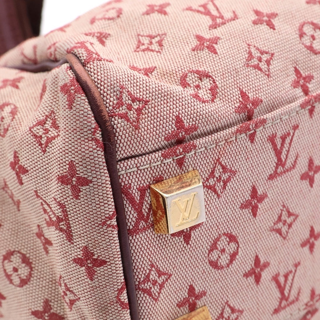 LOUIS VUITTON(ルイヴィトン) モノグラムミニ ジョセフィーヌ ハンドバッグ ワインレッド レザー×キャンバス M92216 ゴールド金具 レディース
