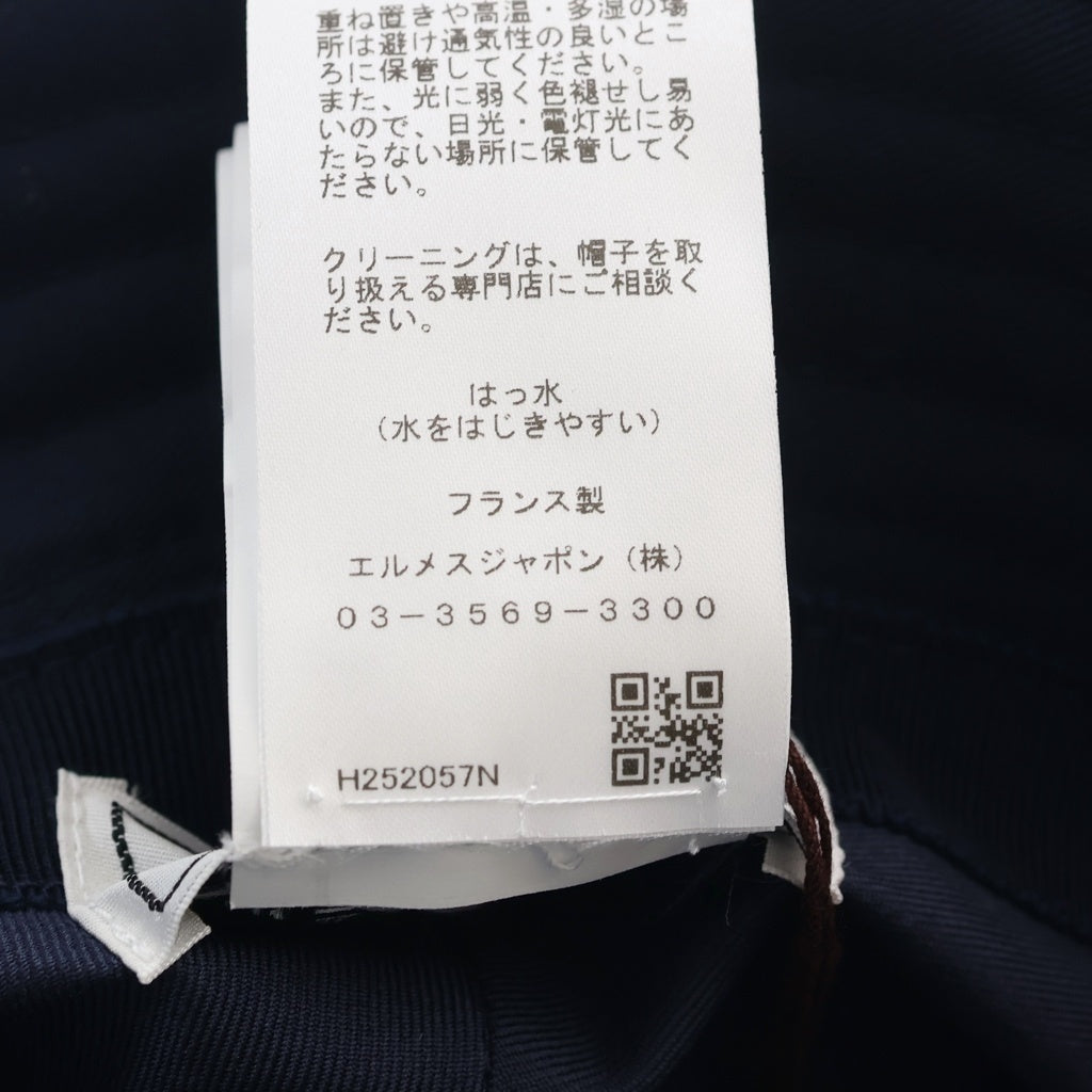 HERMES(エルメス) フレッドHドロワ バケットハット 帽子 マリン コットン ネイビー
