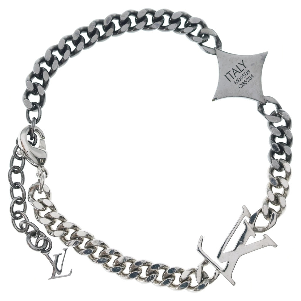 LOUIS VUITTON(ルイヴィトン) LVインスティンクト ブレスレット シルバー×ブラック M00508 OB5204 レディース
