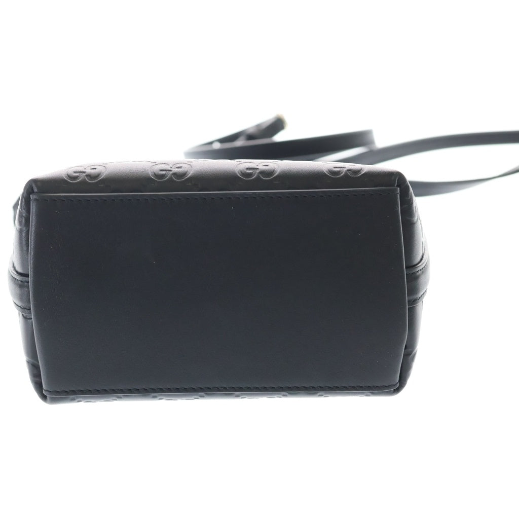 GUCCI(グッチ) GGエンブレム ナノ バケットバッグ ショルダーバッグ ブラック レザー 847090 レディース