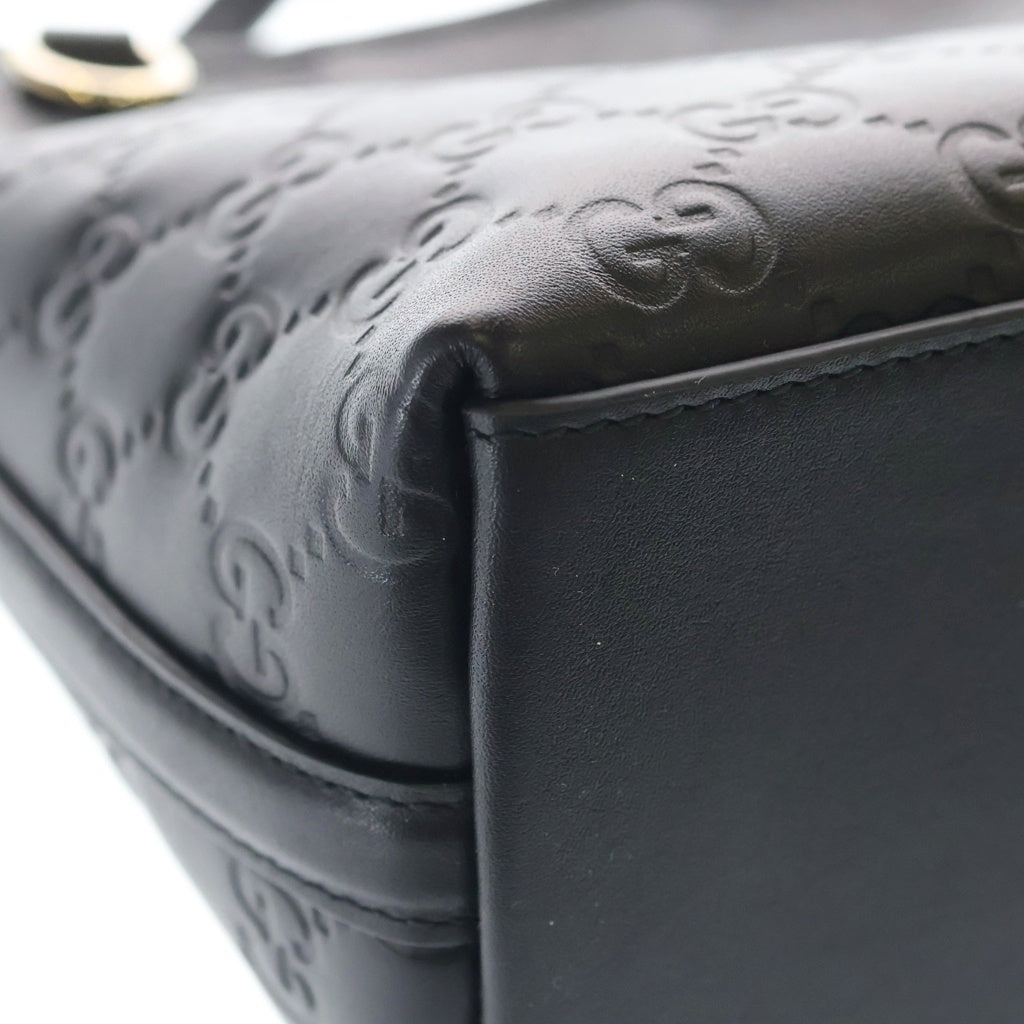 GUCCI(グッチ) GGエンブレム ナノ バケットバッグ ショルダーバッグ ブラック レザー 847090 レディース