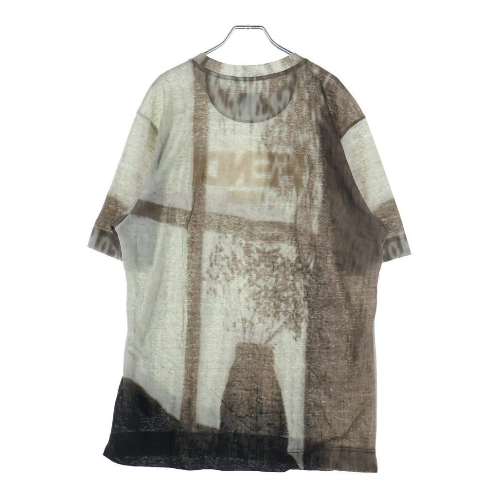 FENDI(フェンディ) プリントショートスリーブ リネンTシャツ ベージュ リネン #M P00544360