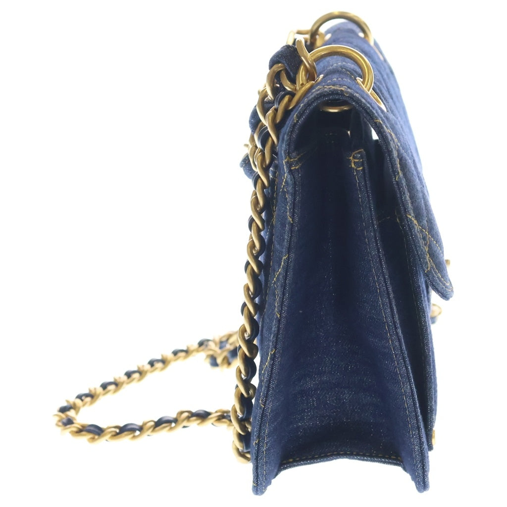 CHANEL(シャネル) マトラッセ チェーンハンドル デニム 2WAY ハンド ショルダーバッグ ゴールド金具 インディゴ プレート AS3932 レディース