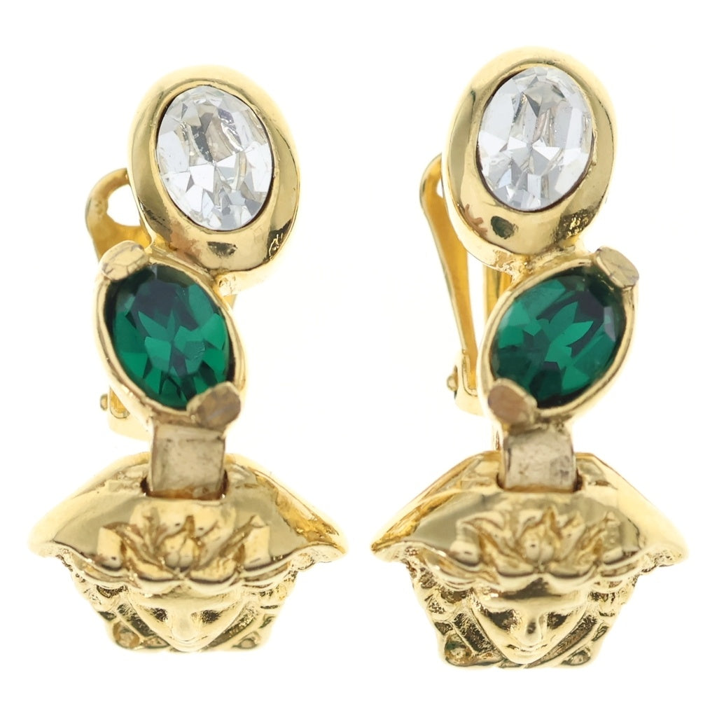 GIANNI VERSACE(ジャンニ ヴェルサーチ) メデューサ ビジュー ストーン イヤリング ゴールド レディース