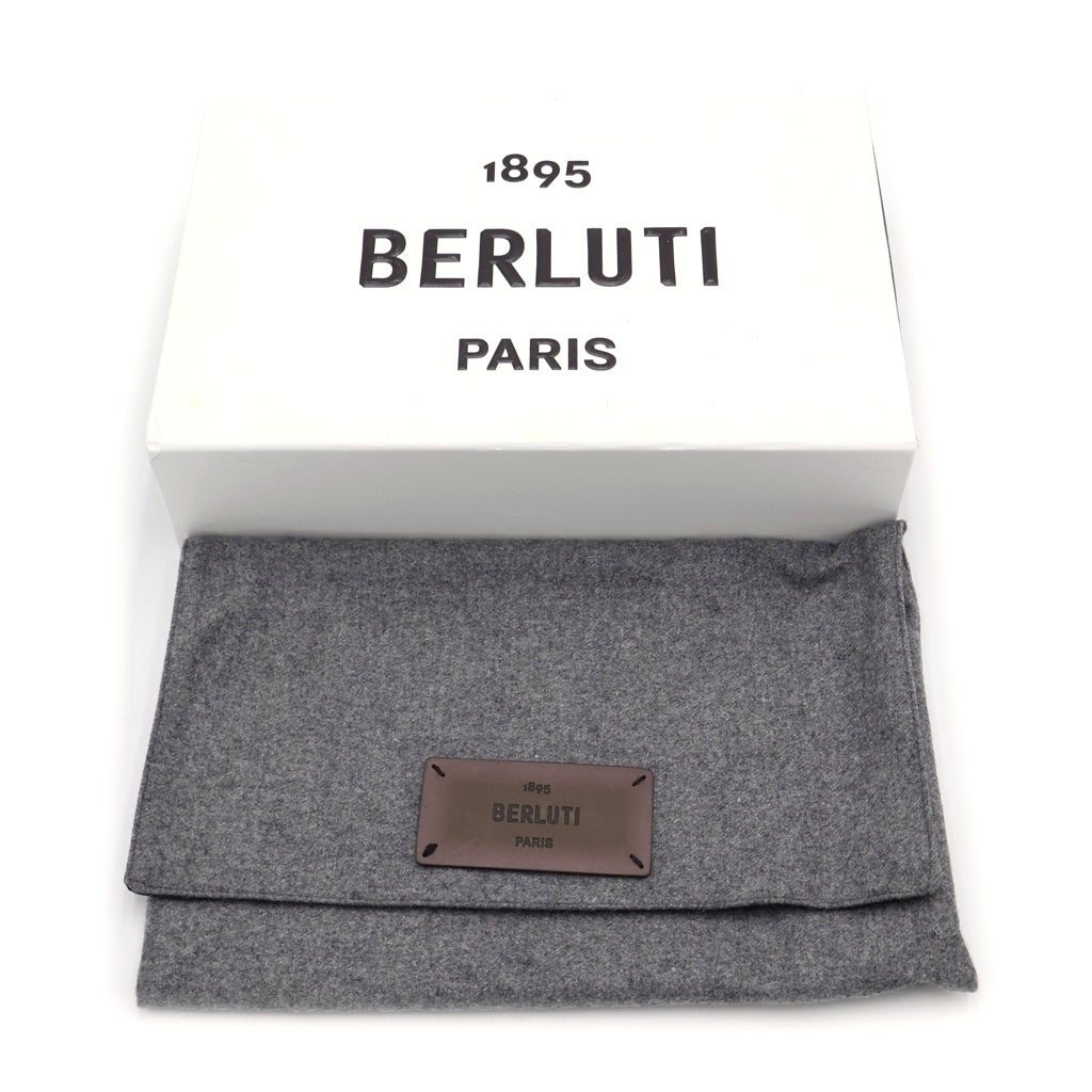 Berluti(ベルルッティ) カリグラフィ イタウバワイド レザー ハンド クラッチ セカンドバッグ シルバー金具 ブラック