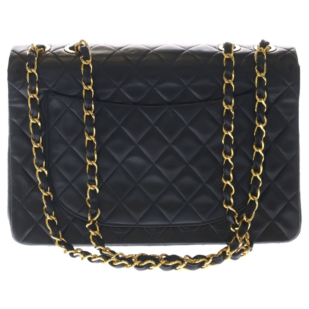 CHANEL(シャネル) デカマトラッセ34 ココマーク チェーン ショルダーバック ゴールド金具 ラムスキン ブラック レディース