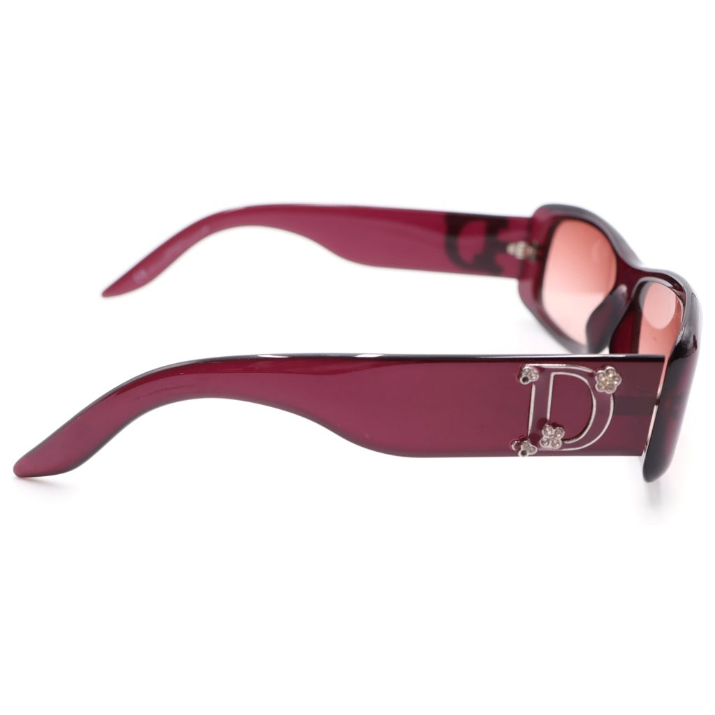 Christian Dior(クリスチャンディオール) サングラス アイウェア メガネ 眼鏡 カラーレンズ スクエア Dロゴ ボルドー VK4PA レディース