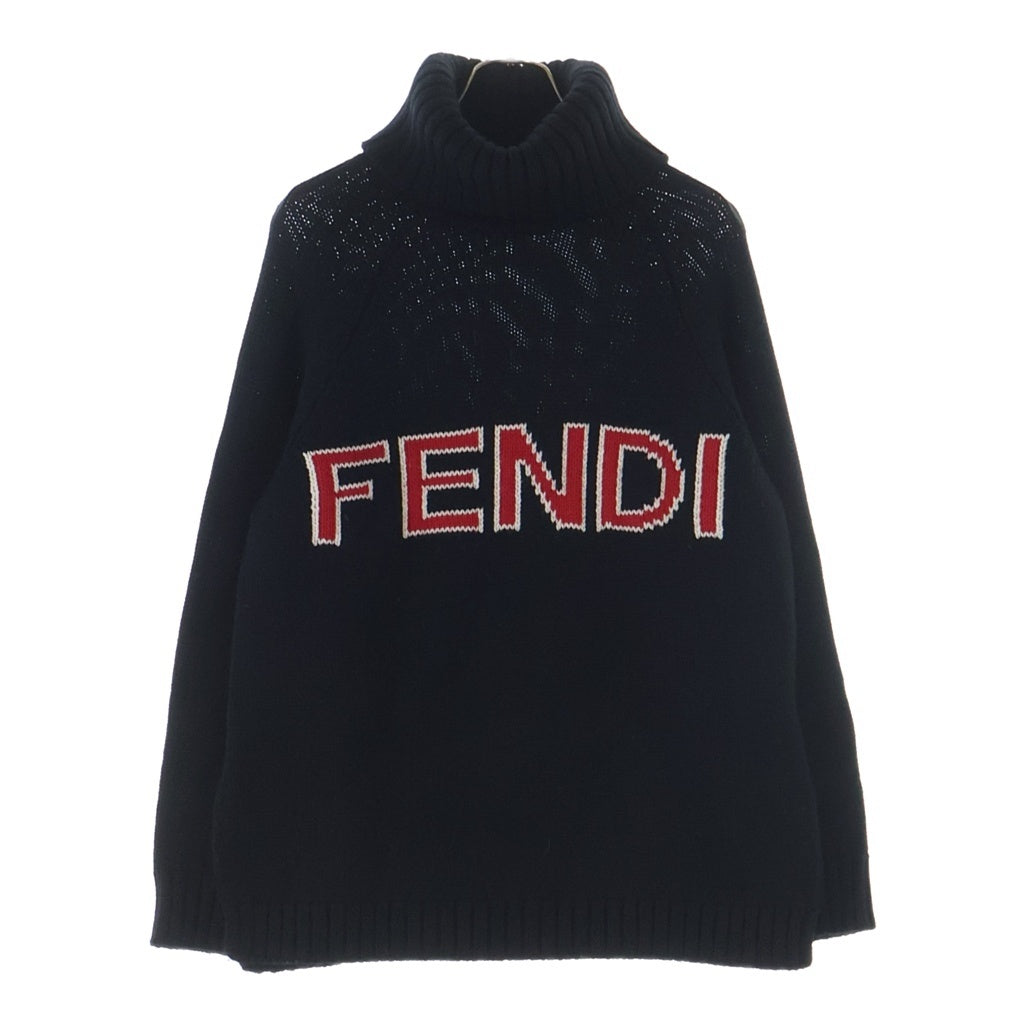 FENDI(フェンディ) ロゴ タートルネック ニット ブラック#40 FAE138