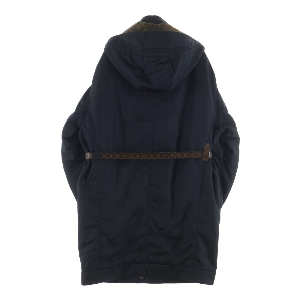 LOUIS VUITTON(ルイヴィトン) モノグラムライニング ナイロン レザーパッチ フーデッド コート ブラック FJ0W02XTQ レディース