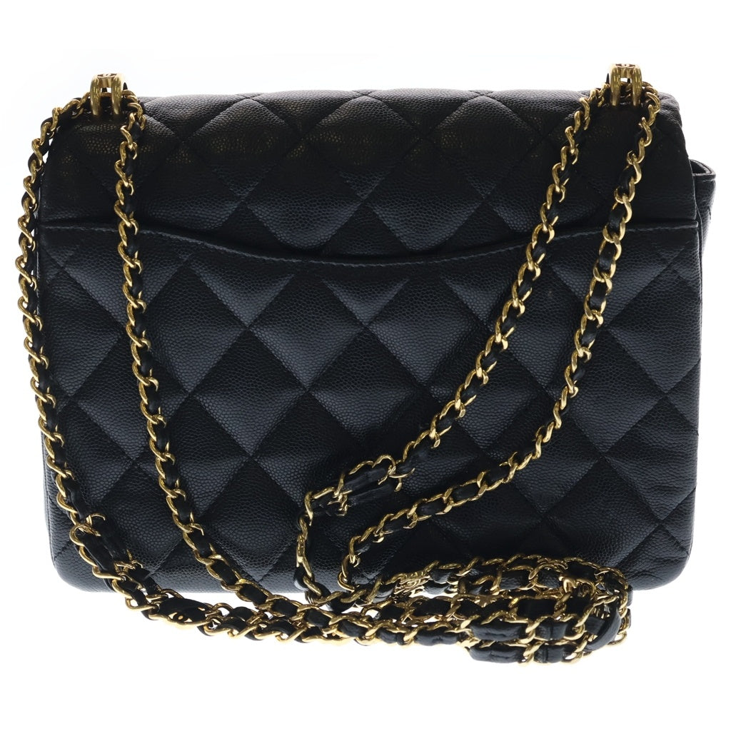 CHANEL(シャネル) ミニマトラッセ チェーンショルダーバッグ ブラック キャビアスキン AS3580 ゴールド金具 レディース