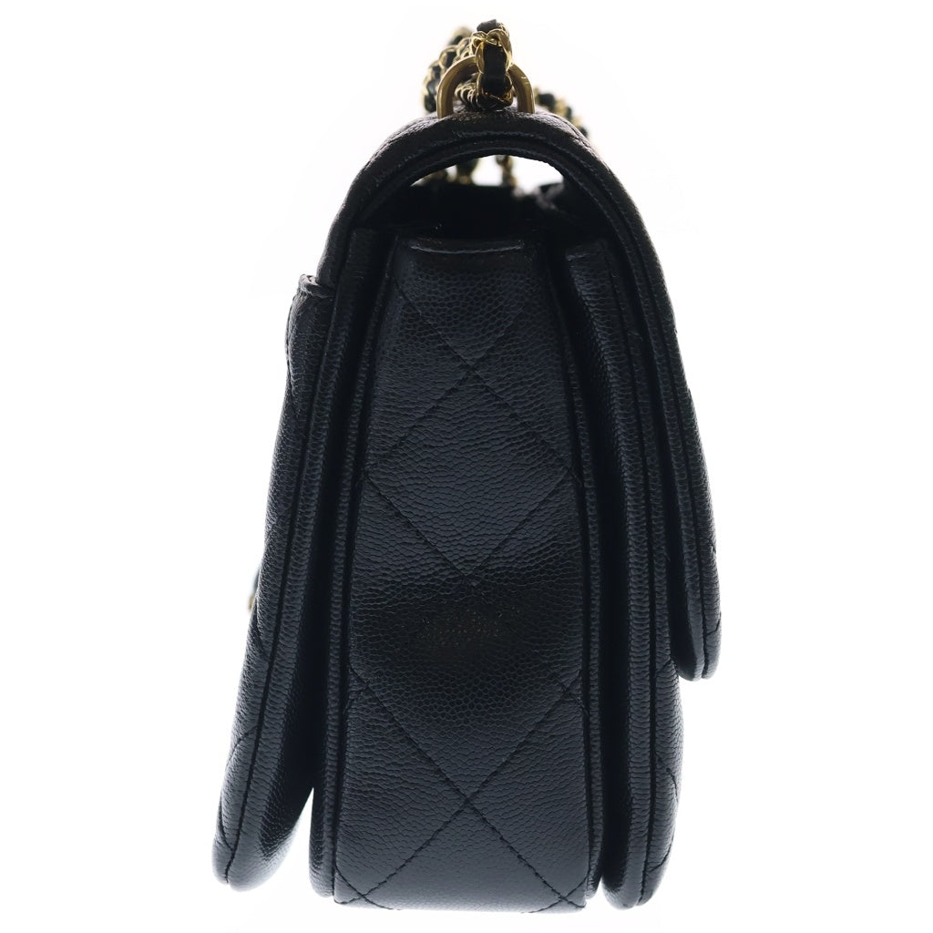 CHANEL(シャネル) ミニマトラッセ チェーンショルダーバッグ ブラック キャビアスキン AS3580 ゴールド金具 レディース