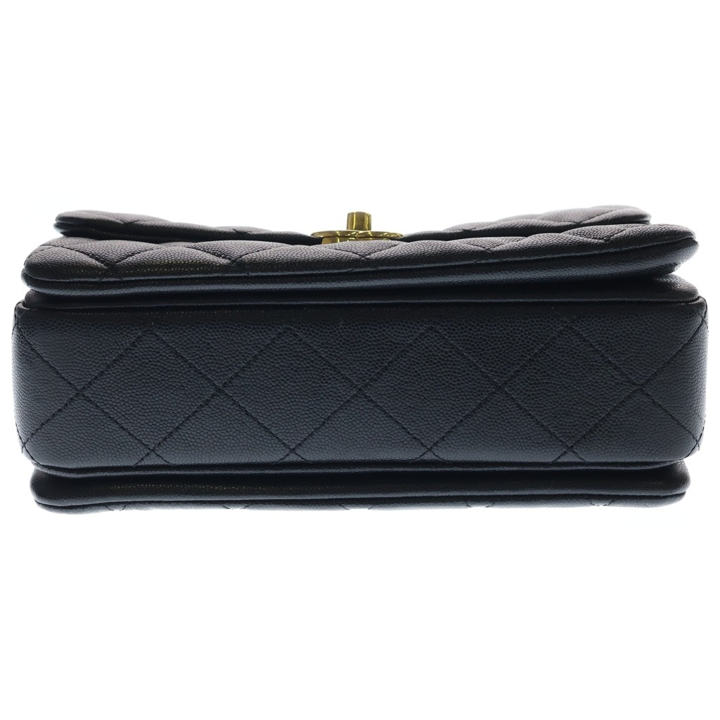 CHANEL(シャネル) ミニマトラッセ チェーンショルダーバッグ ブラック キャビアスキン AS3580 ゴールド金具 レディース
